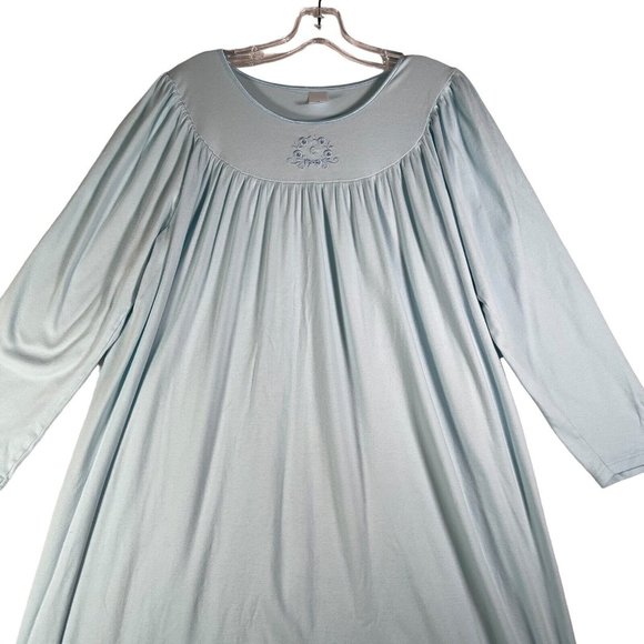 Calida Switzerland Womens Nightgown Size M Blue Long Sleeve Cotton 33346 - Picture 2 of 12